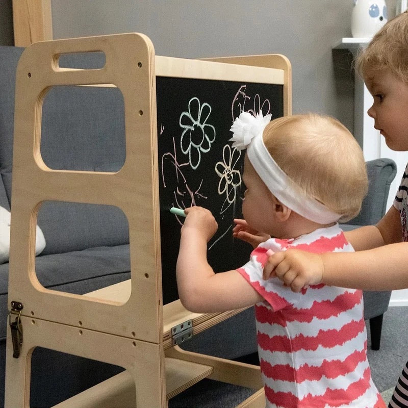 Transformable Learning Tower With Blackboard, Table and Chair