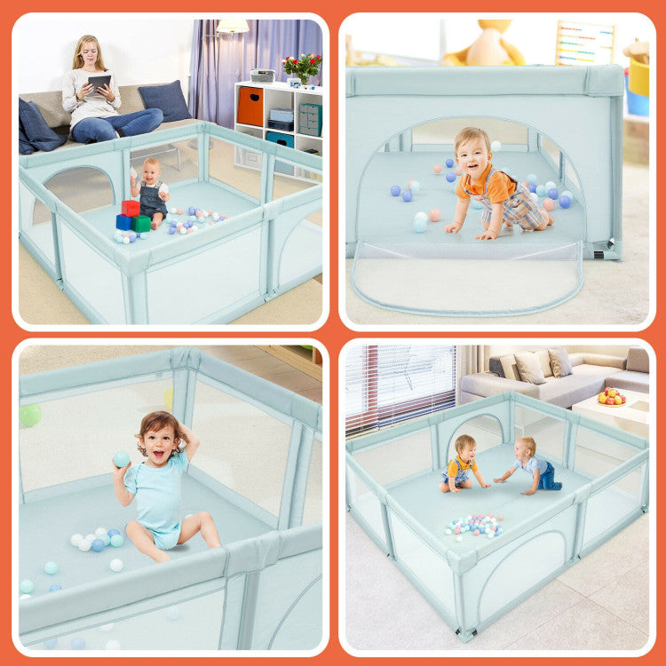 Large Infant Baby Playpen Play Center Yard with 50 Ocean Balls