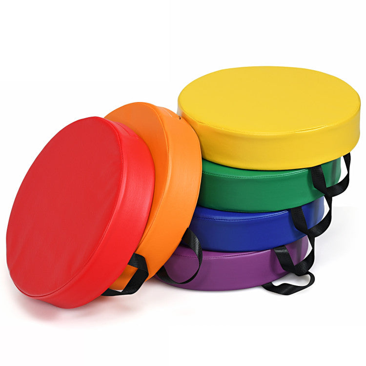 15 Inch Round Toddler Floor Cushions - 6 Pieces