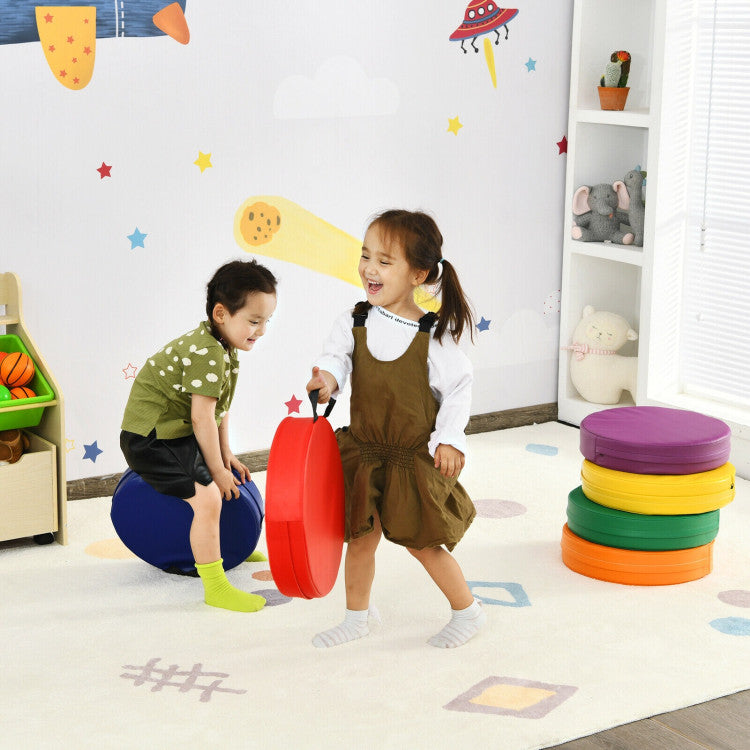 15 Inch Round Toddler Floor Cushions - 6 Pieces