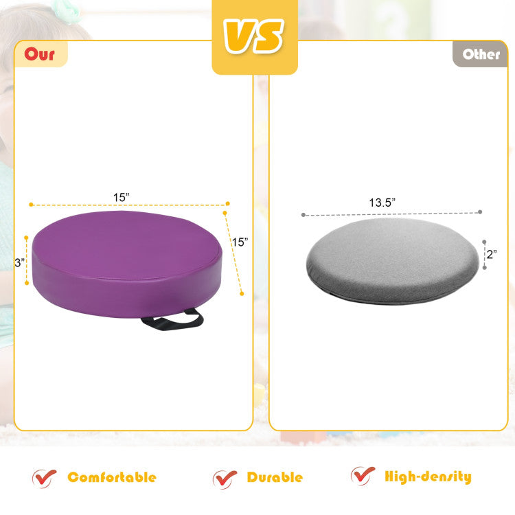 15 Inch Round Toddler Floor Cushions - 6 Pieces