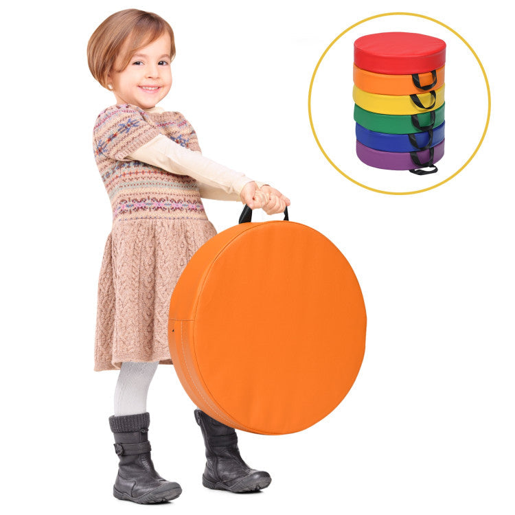 15 Inch Round Toddler Floor Cushions - 6 Pieces
