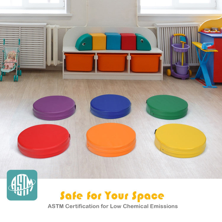 15 Inch Round Toddler Floor Cushions - 6 Pieces