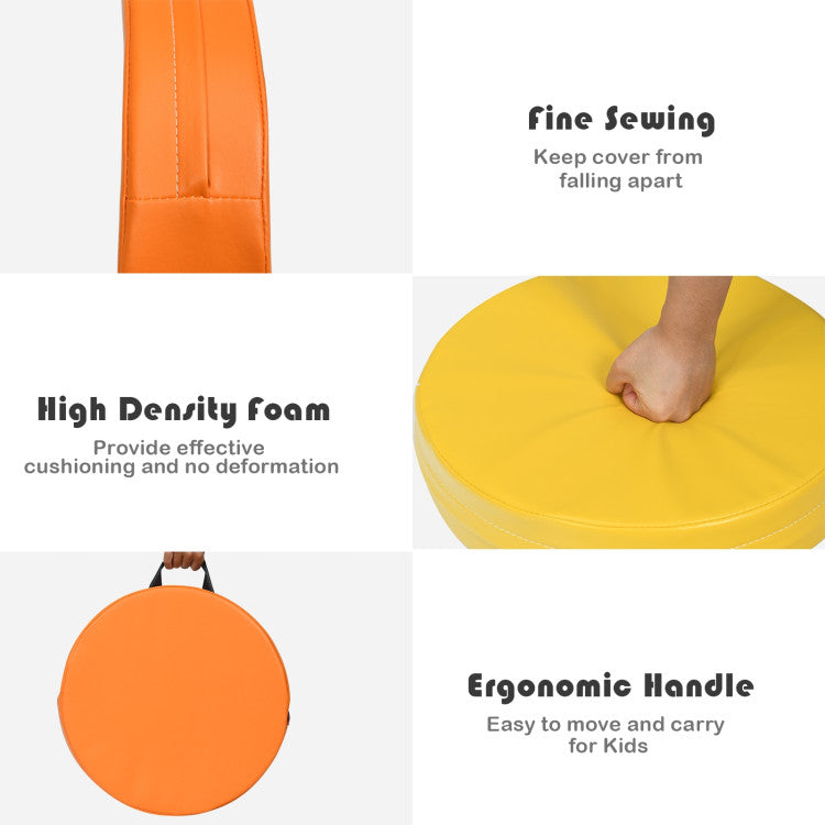 15 Inch Round Toddler Floor Cushions - 6 Pieces