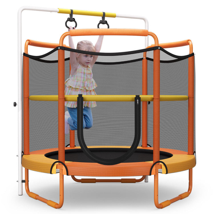 5 Feet Kids 3-in-1 Game Trampoline with Enclosure Net Spring Pad