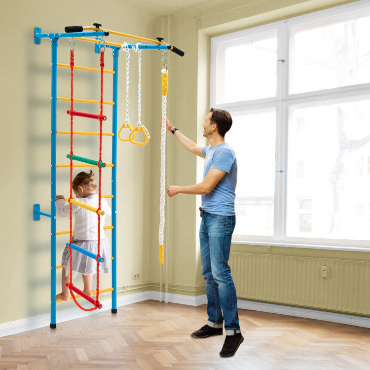 5 In 1 Kids Indoor Gym Playground Swedish Wall Ladder
