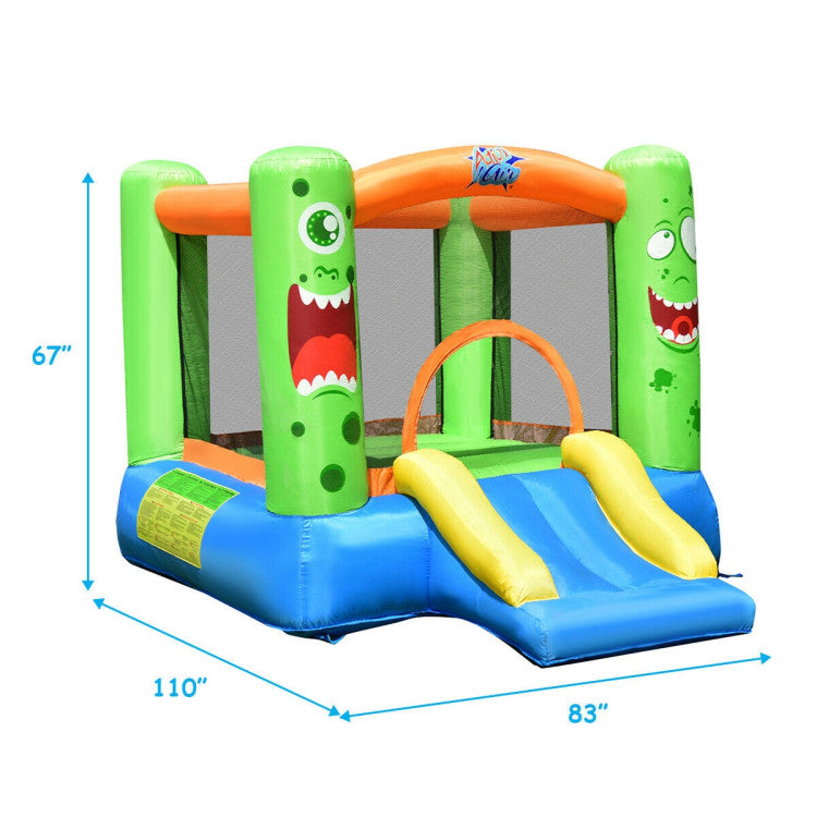 Inflatable Castle Bounce House Jumper Kids Playhouse with Slider and Blower Included