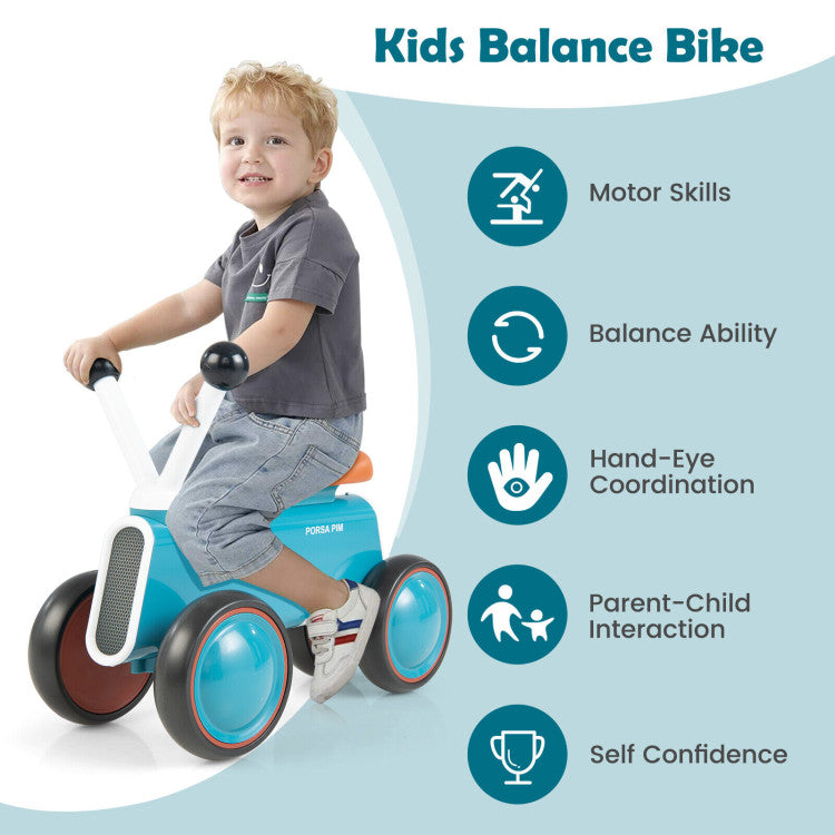 4 Wheel Baby Balance Bike without Pedal Fairy Moms