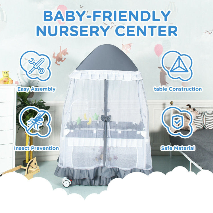 Portable Baby Playpen Crib Cradle with Carrying Bag