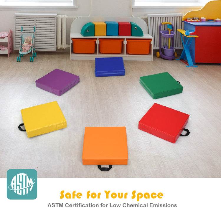 15 Inch Toddler Floor Cushions with Handles - 6 Pieces