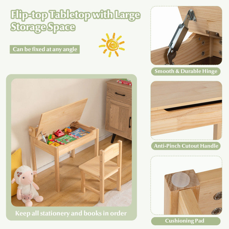 Multifunctional Table and Chair Set with Paper Roll Holder for kids