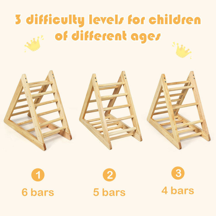 Wooden Climbing Pikler Triangle Ladder for Toddler Step Training