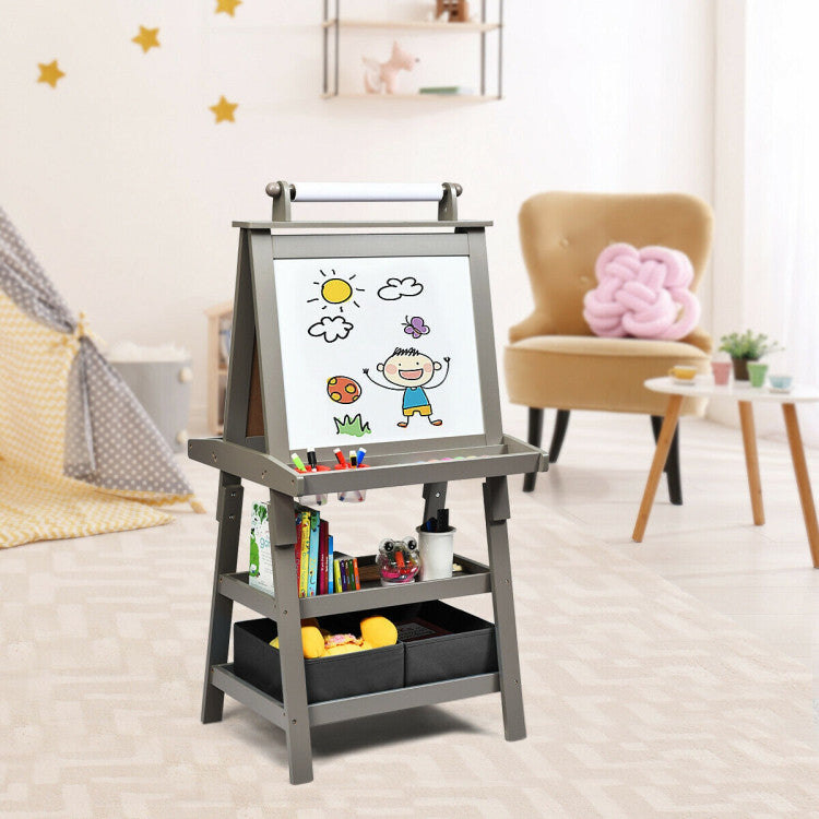 All-In-One Wooden Height Adjustable Kid's Art Easel