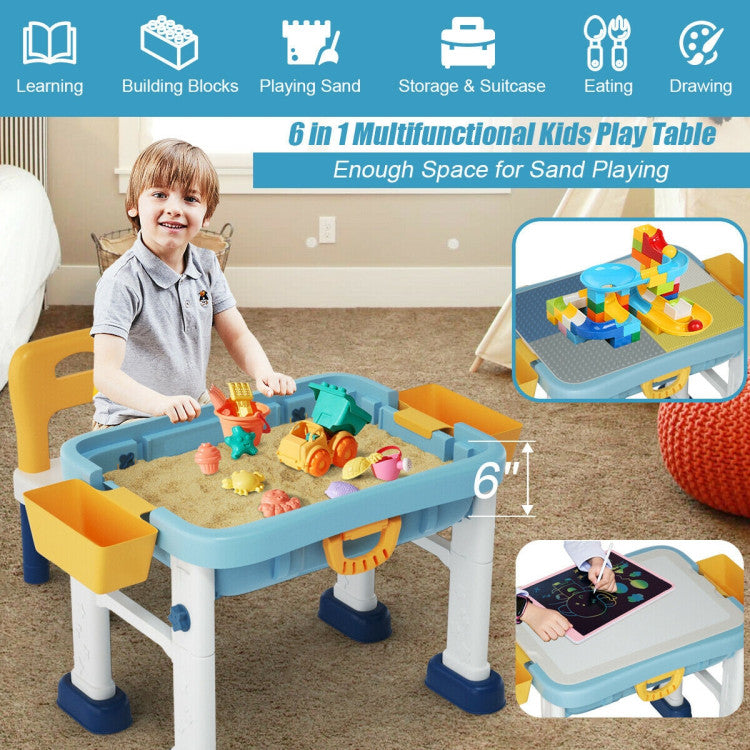 6 in 1 Kids Activity Table Set with Chair