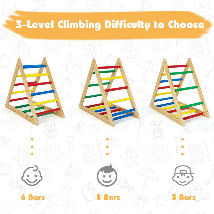 Climbing Triangle Ladder with 3 Levels for Kids