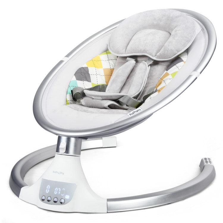 Baby Swing Electric Rocking Chair w/ Music Timer Mosquito Net Gray