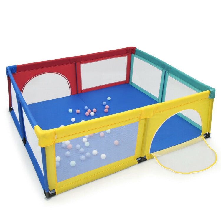 Large Infant Baby Playpen Play Center Yard with 50 Ocean Balls